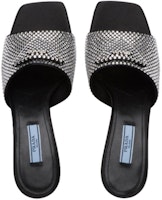 PRADA 普拉達 水晶綢緞涼鞋 女款 黑色 Purchase PRADA 普拉達 水晶綢緞涼鞋 女款 黑色