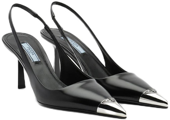 (W) プラダ 75mm スリングバック パンプス (黒) 1I903M_055_F0002_F_075 Order (W) プラダ 75mm スリングバック パンプス (黒) 1I903M_055_F0002_F_075