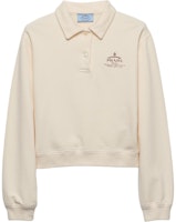 (Women) PRADA Beige Long Sleeve Polo Shirt with Logo Print FW24. 134704-15DF-F0018-A-I24 (Women) PRADA Beige Long Sleeve Polo Shirt with Logo Print FW24. 134704-15DF-F0018-A-I24