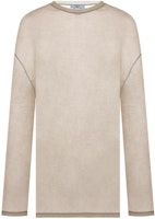 (Women) PRADA Beige Oversized Long Sleeve Crewneck T-Shirt. 34644-14F1-F0393-S-231 (Women) PRADA Beige Oversized Long Sleeve Crewneck T-Shirt. 34644-14F1-F0393-S-231