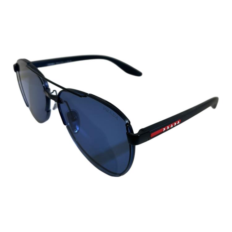 (Women) PRADA  Black Aviator Sunglasses with Logo Temples 0PS51YS1BO06A61