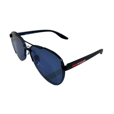 (Women) PRADA Black Aviator Sunglasses with Logo Temples 0PS51YS1BO06A61