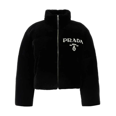 (Women) PRADA Black Colorblock Slim-Fit Long-Sleeve Jacket POIZON240514145