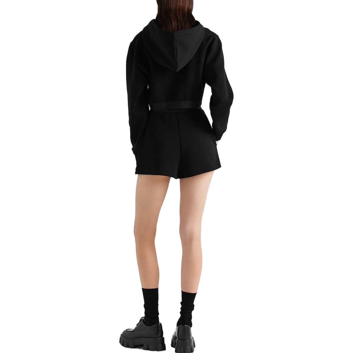 (Women) PRADA  Black Cotton Nylon Mid-Rise Straight Casual Shorts. 132392-1DTY-F0002-S-232 圖 4