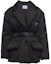 Buy (Women) PRADA Black Down Jacket with Belted Design and Stand Collar 29D862-1WQ8-F0002-S-222