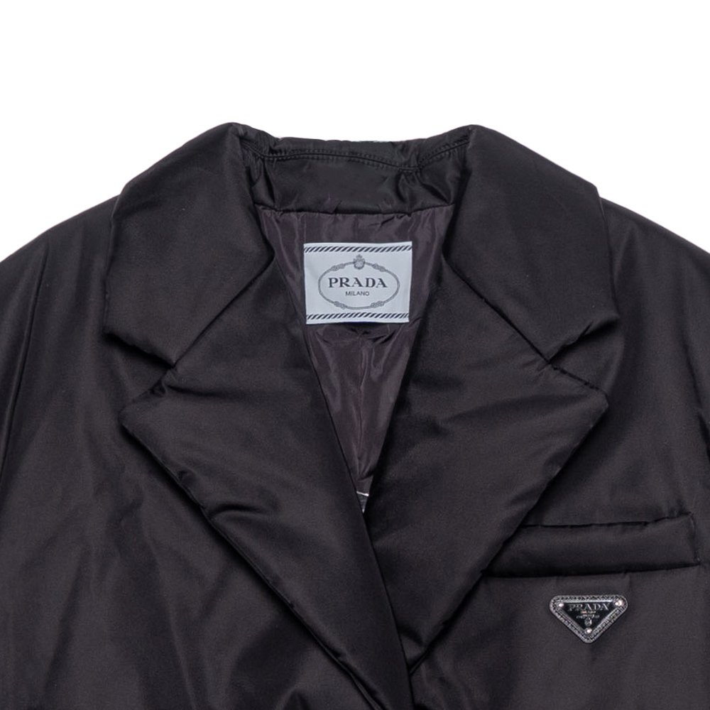 Details for (Women) PRADA  Black Down Jacket with Belted Design and Stand Collar 29D862-1WQ8-F0002-S-222