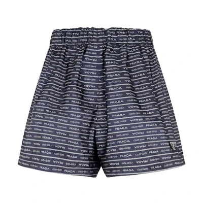 (Women) PRADA Black Elastic Waist Straight Casual Shorts. 22C7571X60F022X