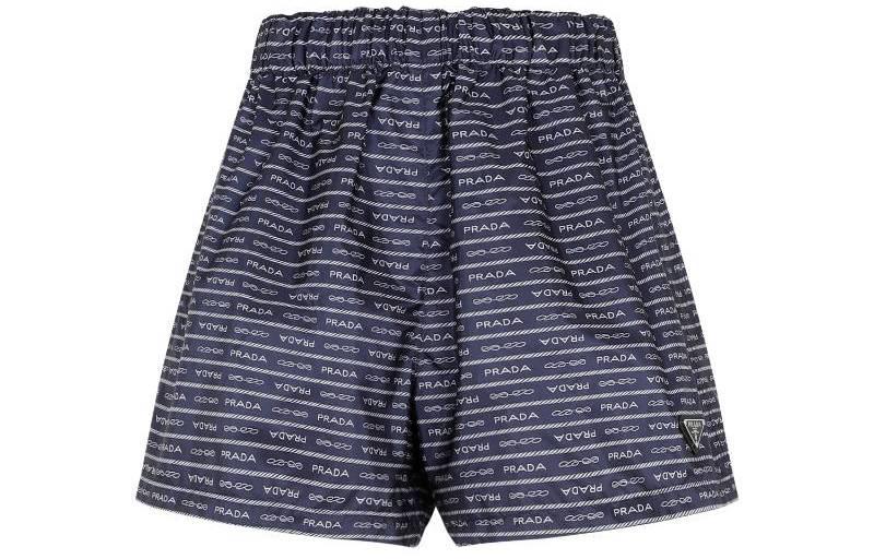 Order (W) 普拉达 黑色松紧腰直筒休闲短裤 22C7571X60F022X