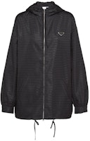 (Women) PRADA Black Hooded Zip-Up Jacket with Logo Detail. 291774-11FC-F0002-S-222 (Women) PRADA Black Hooded Zip-Up Jacket with Logo Detail. 291774-11FC-F0002-S-222