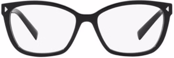 (Women) PRADA Black Irregular Acetate Optical Glasses with Logo Temples. PR15ZV1AB1O1 (Women) PRADA Black Irregular Acetate Optical Glasses with Logo Temples. PR15ZV1AB1O1