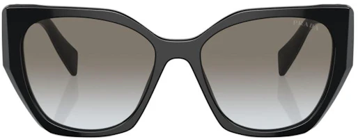 Lookbook (Women) PRADA Black Irregular Acetate Sunglasses with Logo Temples. PR19ZS1AB0A7