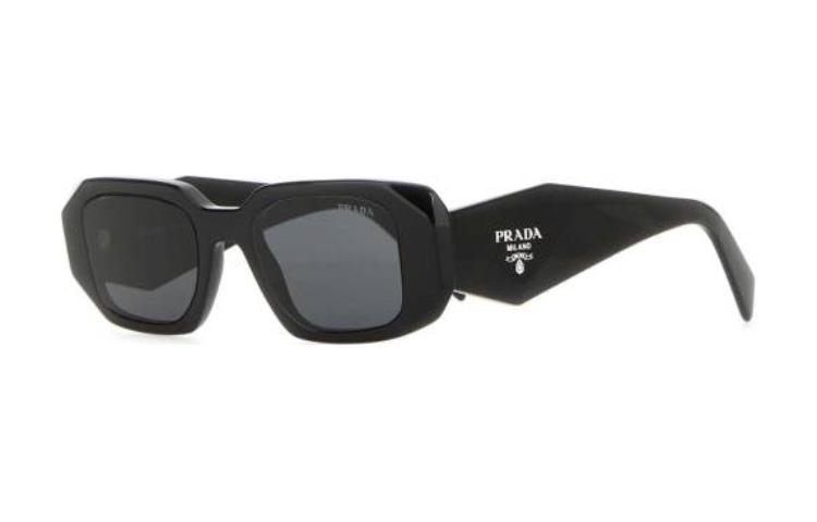 (Women) PRADA  Black Irregular Shaped Sunglasses with Logo Detail. SPR17WC049E1ABF05S0