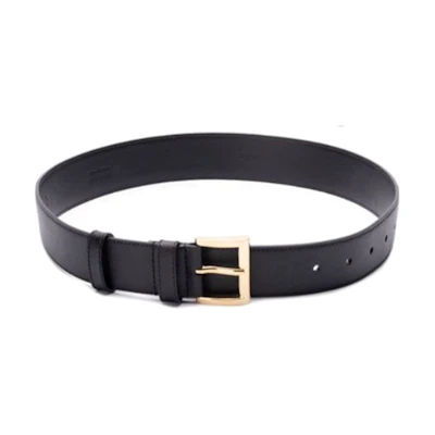 (Women) PRADA Black Leather Belt with Colorblock Detail and Buckle. 1CC545053F0002