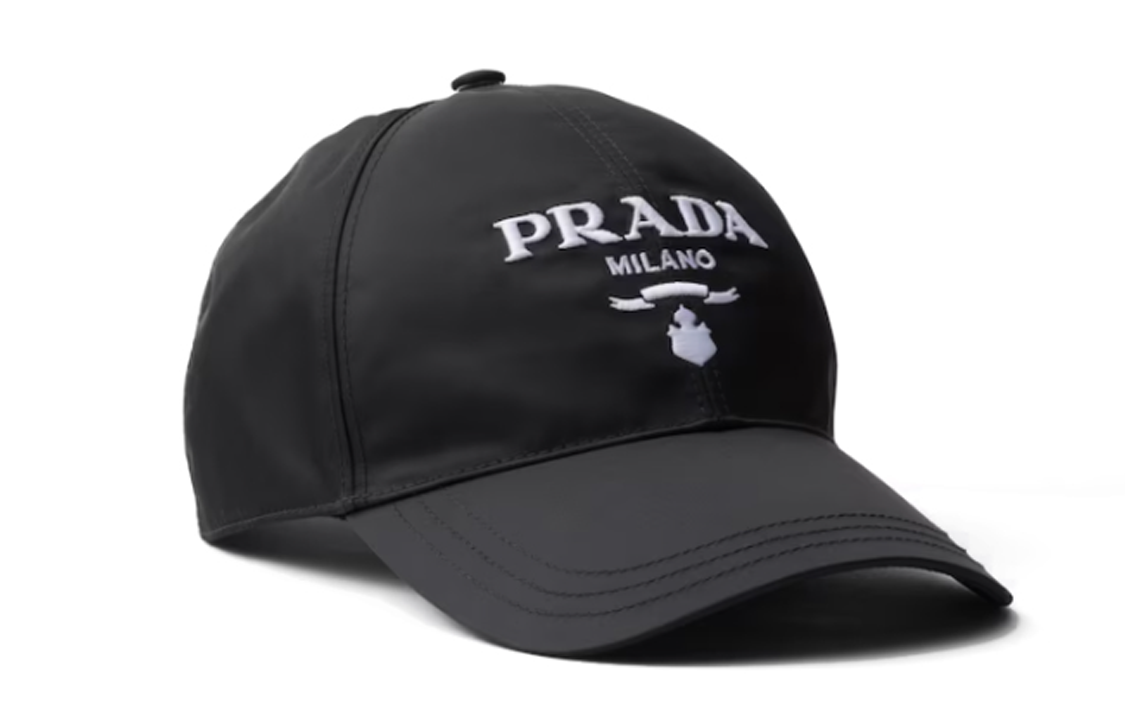 (Women) PRADA  Black Logo Cotton Recycled Nylon Fabric Cap. 1HC274_2CZQ_F0967