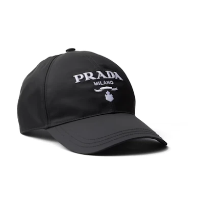 (Women) PRADA Black Logo Cotton Recycled Nylon Fabric Cap. 1HC274_2CZQ_F0967
