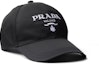 Order (W) 프라다 블랙 로고 코튼 리사이클 나일론 패브릭 캡. 1HC274_2CZQ_F0967