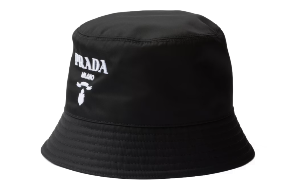 Order (W) PRADA Sombrero Bucket de Algodón Re-Nylon Negro con Logo Bordado 1HC137_2CZQ_F0967