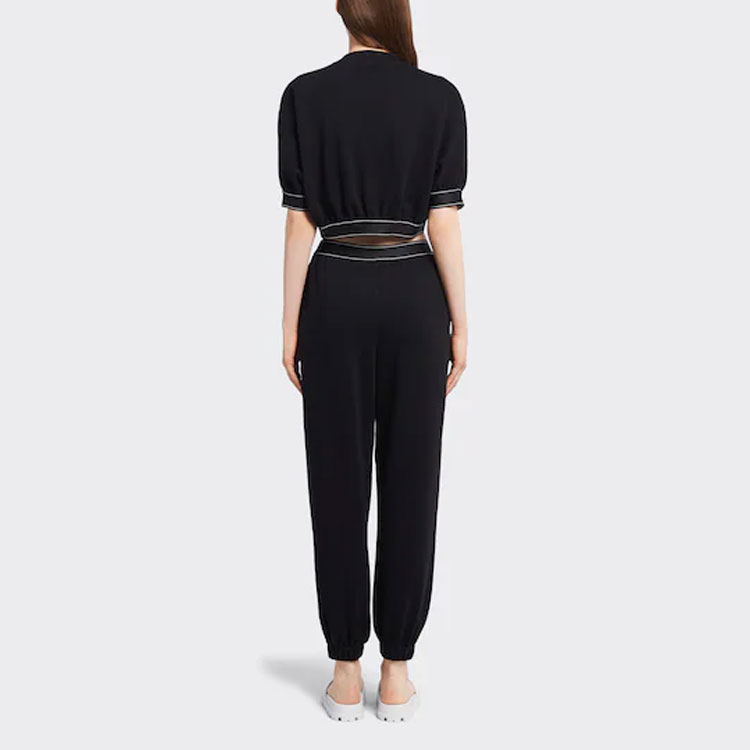 Shop (W) プラダ ブラック ロゴプリント リラックスフィット 半袖 Tシャツ 135706-10FI-F0002-S-221