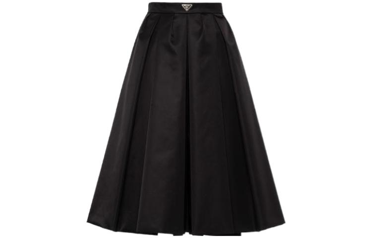 Order (Women) PRADA  Black Pleated Midi Skirt Casual Style 21H911-1WQ8-F0002-S-212