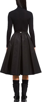 (Women) PRADA Black Pleated Midi Skirt Casual Style 21H911-1WQ8-F0002-S-212 Shop (Women) PRADA Black Pleated Midi Skirt Casual Style 21H911-1WQ8-F0002-S-212