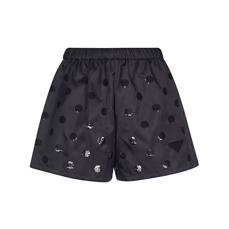(Women) PRADA  Black Polka Dot Casual Shorts 22R7571Z5G-S221-F0002