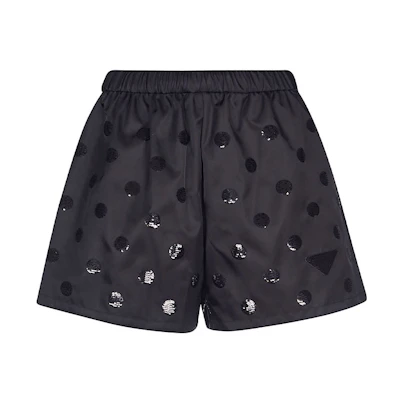 (Women) PRADA Black Polka Dot Casual Shorts 22R7571Z5G-S221-F0002