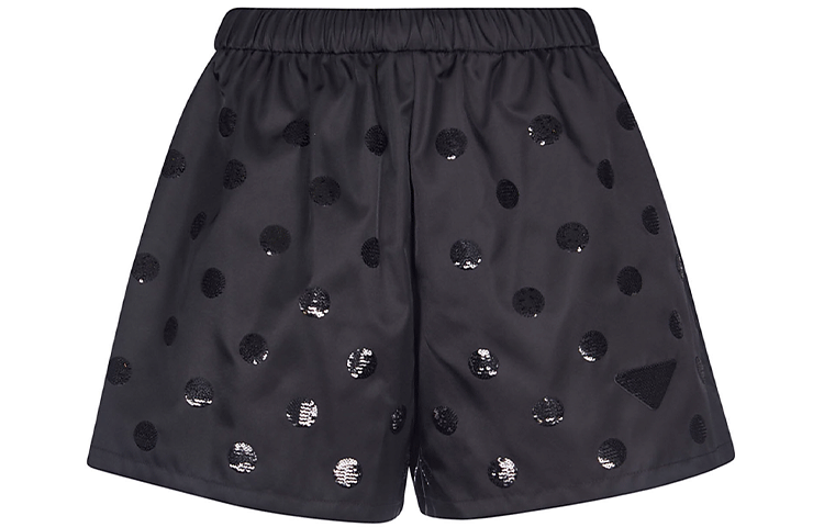 Order (W) PRADA Celana Pendek Kasual Hitam Polka Dot 22R7571Z5G-S221-F0002