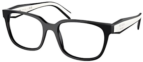 (Women) PRADA Black Rectangular Optical Glasses with Lettered Temples Design. 0PR17ZVF1AB1O155 (Women) PRADA Black Rectangular Optical Glasses with Lettered Temples Design. 0PR17ZVF1AB1O155