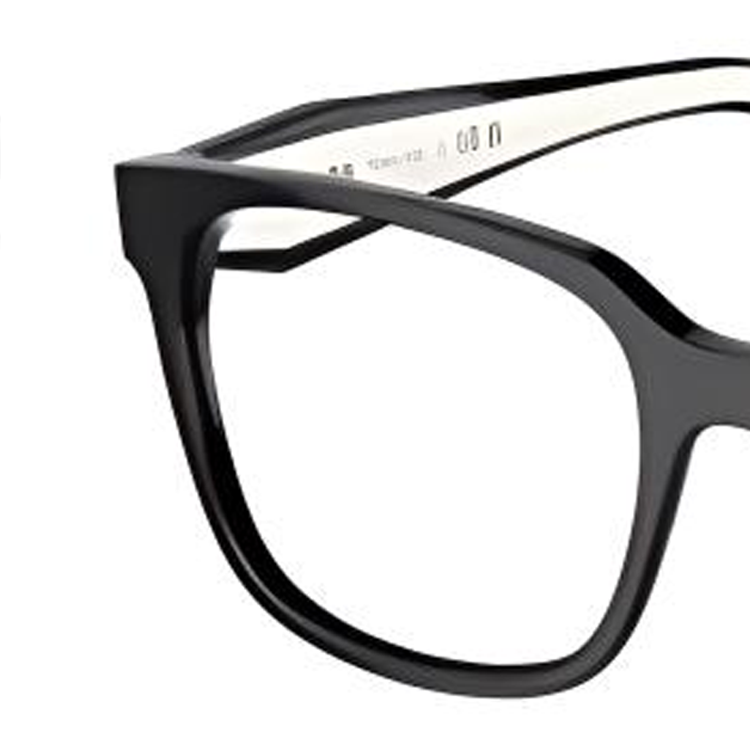 Lookbook (W) PRADA Cermin Mata Hitam Rectangular dengan Reka Bentuk Kuil Berhuruf. 0PR17ZVF1AB1O155