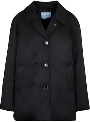(Women) PRADA Black Single-Breasted Long Sleeve Coat with Collared Design 29L062-1WQ8-F002-S-222 Buy (Women) PRADA Black Single-Breasted Long Sleeve Coat with Collared Design 29L062-1WQ8-F002-S-222