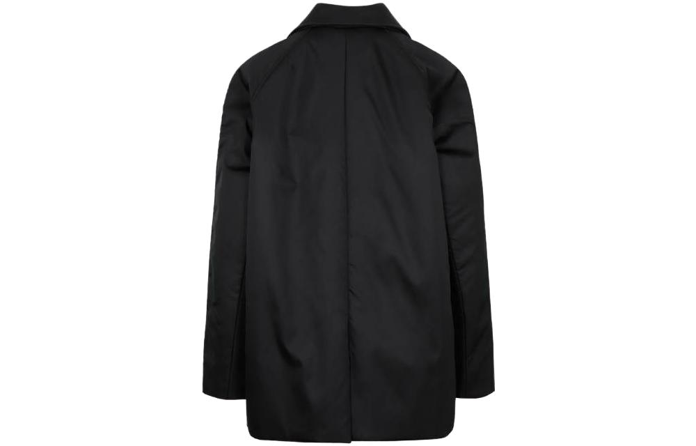 Lookbook (Women) PRADA  Black Single-Breasted Long Sleeve Coat with Collared Design 29L062-1WQ8-F002-S-222