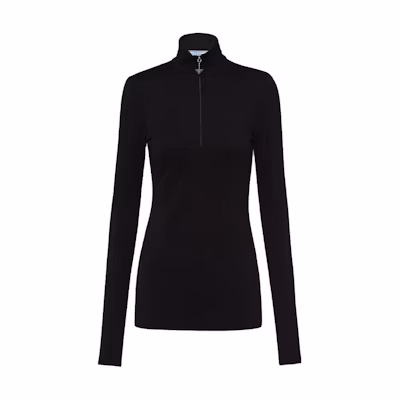 (Women) PRADA Black Slim Fit Turtleneck Long Sleeve Knitted Top. 39566-13NK-F0002