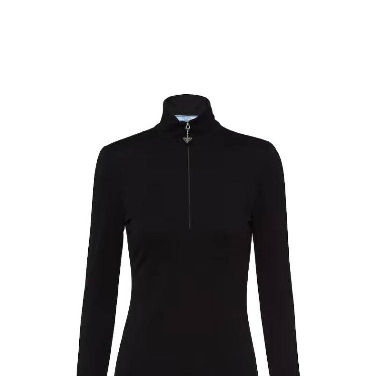 Sizing (W) PRADA 黑色修身高領長袖針織上衣 39566-13NK-F0002