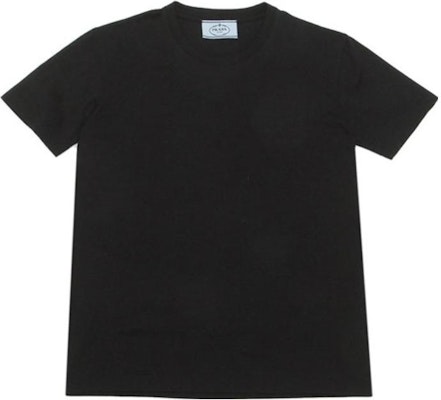 (W) 프라다 블랙 솔리드 컬러 크루넥 반팔 티셔츠 DNA976-11G0-F0002 Order (W) 프라다 블랙 솔리드 컬러 크루넥 반팔 티셔츠 DNA976-11G0-F0002