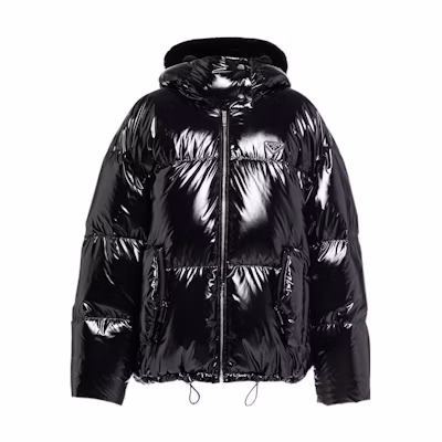(Women) PRADA Black Solid Color Hooded Puffer Down Jacket 291974-1ZAH-F0002-S-212