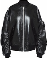 (Women) PRADA Black Solid Color Zip-Up Bomber Jacket 58A0791ZFE-F0002 (Women) PRADA Black Solid Color Zip-Up Bomber Jacket 58A0791ZFE-F0002