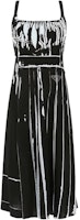 (Women) PRADA Black Solid Ruched Sleeveless Camisole Dress P3G59-10JO-F0EIL-S-221 (Women) PRADA Black Solid Ruched Sleeveless Camisole Dress P3G59-10JO-F0EIL-S-221