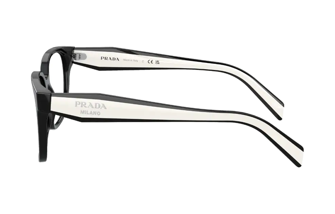 Shop (W) PRADA Gafas Ópticas Cuadradas Negras con Detalle de Letras Laterales. PR17ZV1AB1O1