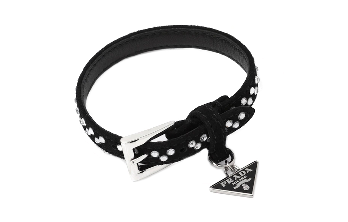 (Women) PRADA  Black Suede Fashion Trend Versatile Bracelet. 1IB412_2AWL_F0T7O