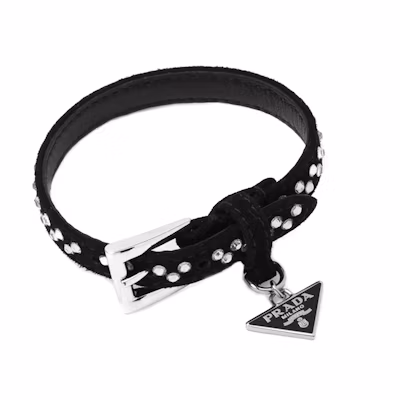 (Women) PRADA Black Suede Fashion Trend Versatile Bracelet. 1IB412_2AWL_F0T7O