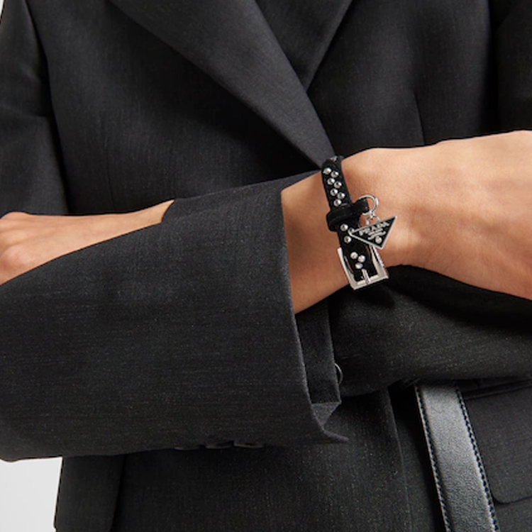 Lookbook (W) PRADA 黑色麂皮時尚百搭手環 1IB412_2AWL_F0T7O