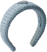 (Women) PRADA Blue Crochet Metal Headband with Logo. 1IH019_2CYC_F0012 (Women) PRADA Blue Crochet Metal Headband with Logo. 1IH019_2CYC_F0012