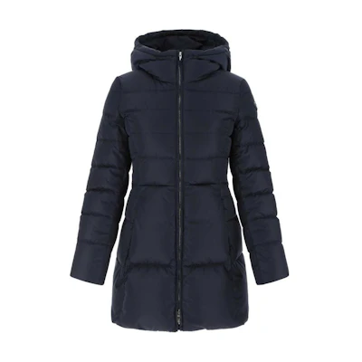 (Women) PRADA Blue Logo Patch Hooded Puffer Jacket 29F696-1WQ9-F0124-S-196