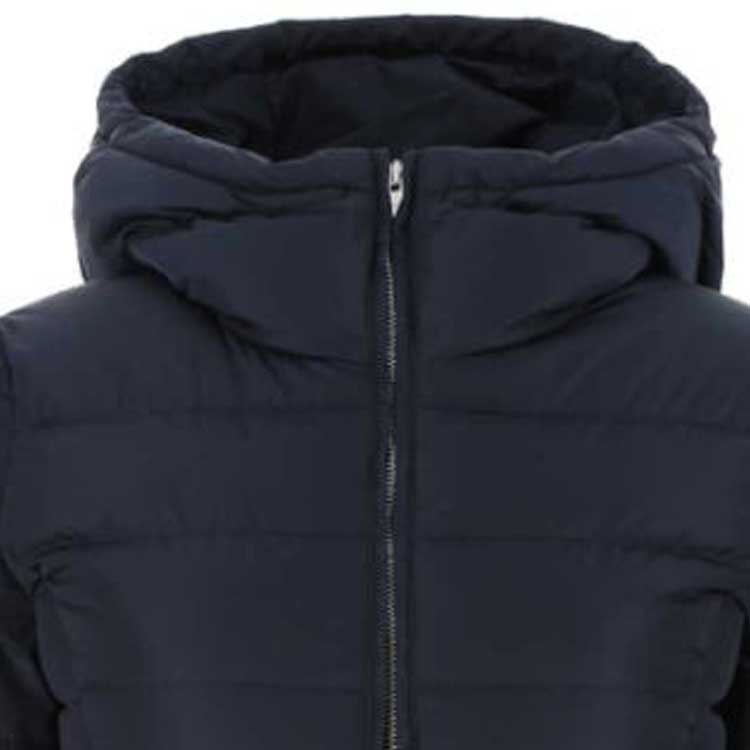 Details for (Women) PRADA  Blue Logo Patch Hooded Puffer Jacket 29F696-1WQ9-F0124-S-196