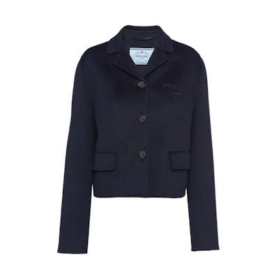 (Women) PRADA Blue Single-Breasted Logo Casual Coat. P510NR-13FY-F0008-S-222
