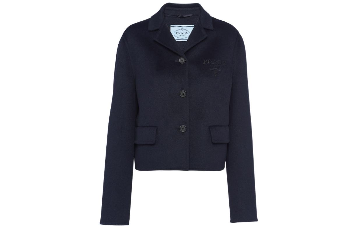 Order (Women) PRADA  Blue Single-Breasted Logo Casual Coat. P510NR-13FY-F0008-S-222