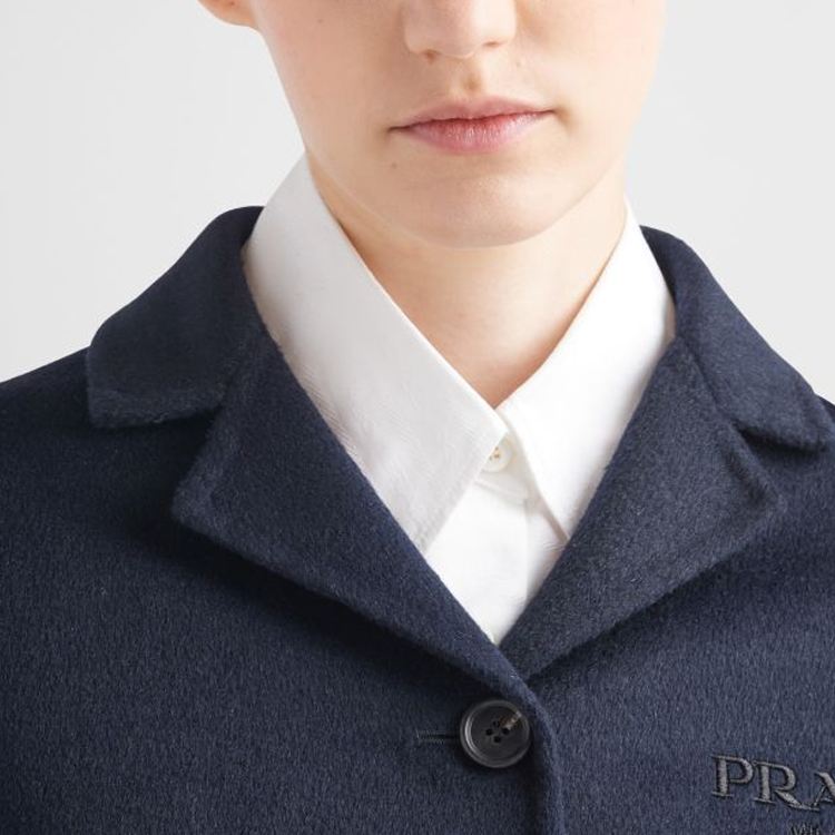 Details for (Women) PRADA  Blue Single-Breasted Logo Casual Coat. P510NR-13FY-F0008-S-222