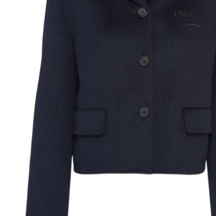 Sizing (Women) PRADA  Blue Single-Breasted Logo Casual Coat. P510NR-13FY-F0008-S-222