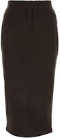 (Women) PRADA Brown Midi Skirt with Logo Patch and Elastic Waist. 131104-15EZ-F0192-S-OOO (Women) PRADA Brown Midi Skirt with Logo Patch and Elastic Waist. 131104-15EZ-F0192-S-OOO