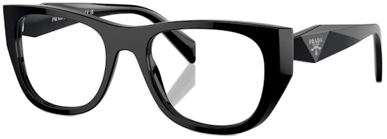 (Women) PRADA Cat-Eye Acetate Optical Glasses Black with Logo Temples. PRA18V (Women) PRADA Cat-Eye Acetate Optical Glasses Black with Logo Temples. PRA18V
